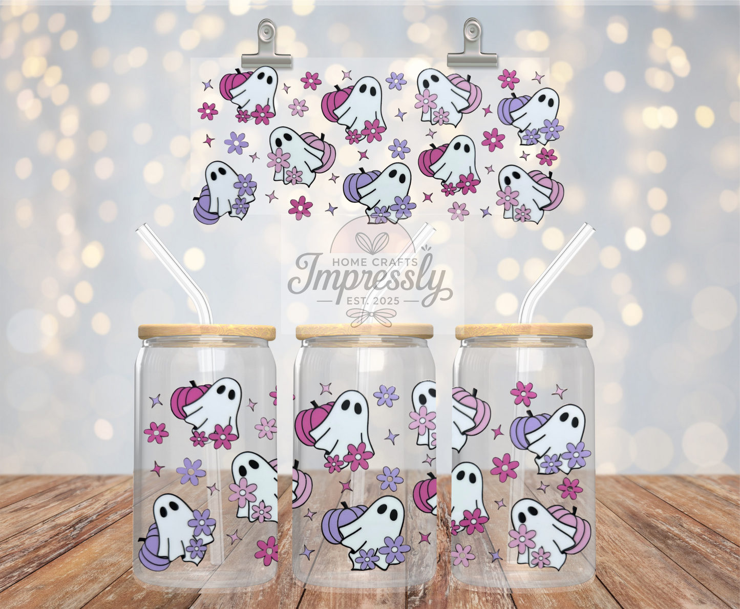 Girly Pumpkin Ghost Cup