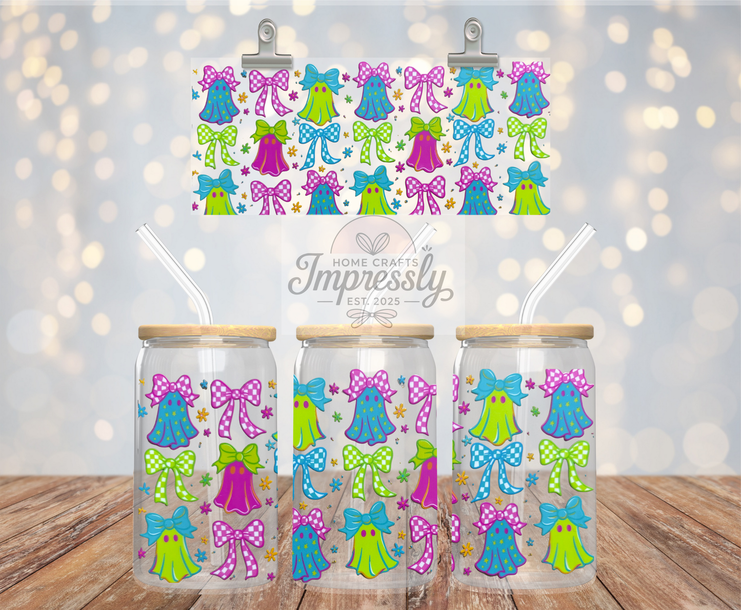 Neon Ghost & Bows Cup